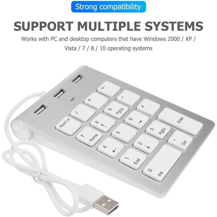 Mini Clavier Numérique Portable Sans Fil Bluetooth, Pavé Numérique Externe Pour Ordinateur Portable, PC, Fournitures Comptables, 19 Prédire