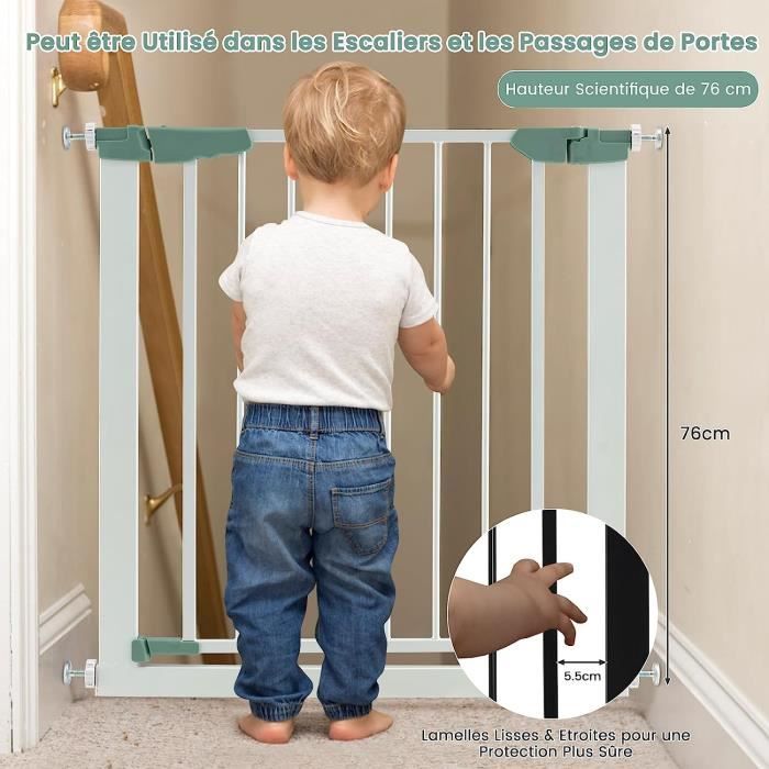 Barrières D'escaliers Et De Portes - Barrière Sécurité Enfants Stop 2 Incl.  9 / 84 À 89 Sans Percage Métal Gris - Cdiscount