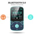 Lecteur MP3 Bluetooth AGPTEK 32Go avec Clip et Podomètre - HiFi sans perte - Radio FM/Podo - Bleu-2