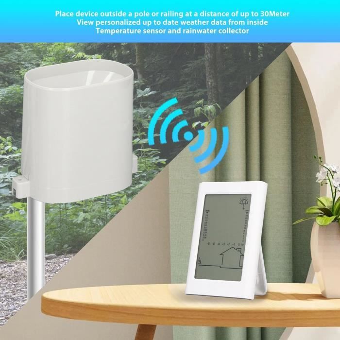 Casativo Station météo WLAN avec écran couleur XL, pluviomètre, capteur Casativo Station météo WLAN avec écran couleur XL, pluviomètre, capteur