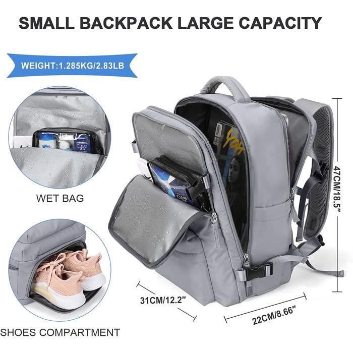 Sac Cabine 45x36x20cm Avec Organiseurs | Compatible EasyJet, Wizz Air | Compartiment Ordinateur 15.6''