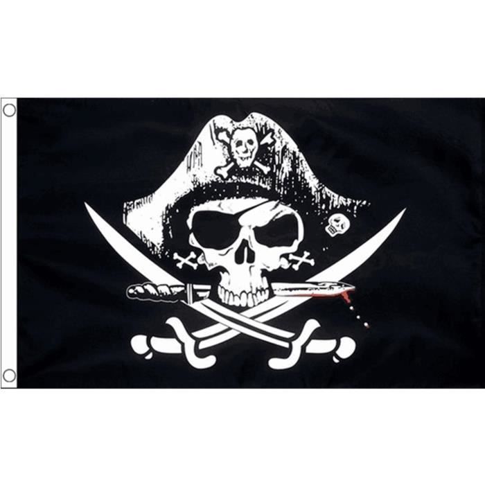 Drapeau Pirate Tête De Mort, 45 X 30 Cm