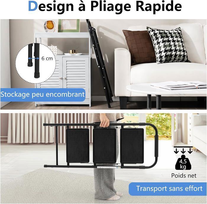 Escabeau Pliant 5 Marches GOPLUS - Plateau Porte-outils, Charge 150 Kg, Antidérapant, Portable