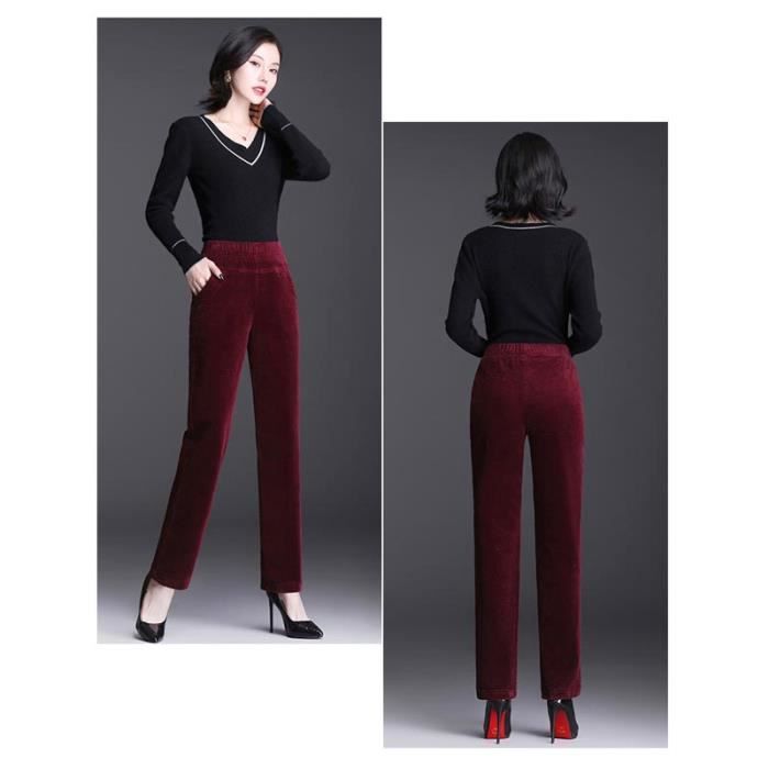 Pantalon velours femme coupe droite top