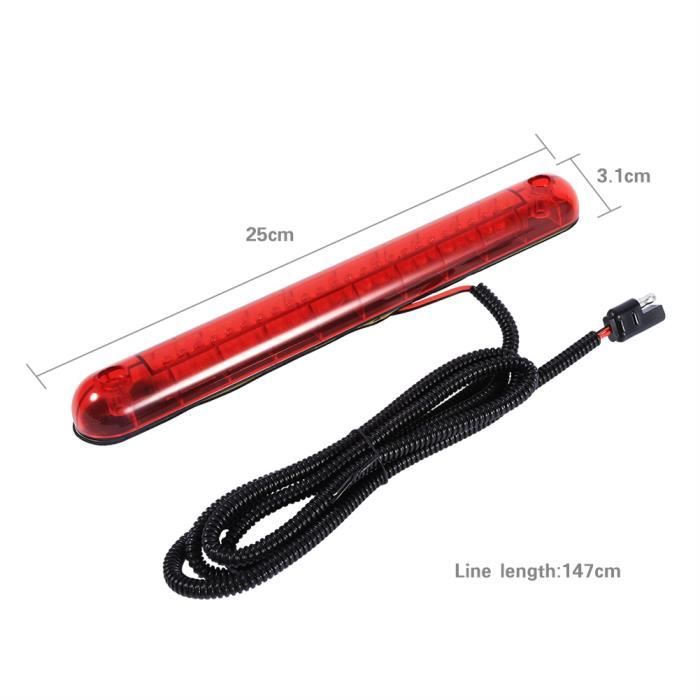 3ème Feu Stop LED Auto Rouge Clignotant & Fixe - 12V Universel Pour Voiture, SUV, Camion
