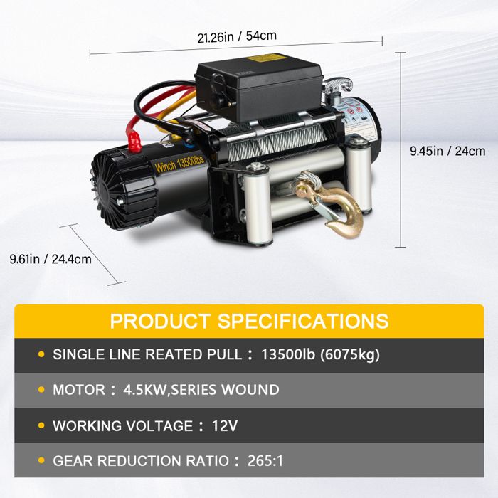 STANEW Treuil Électrique 13500lbs/6075kg 12V, Moteur Haute Puissance — free download