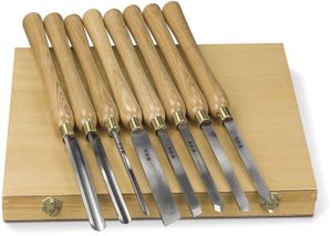 Scheppach Jeu De 8 Outils De Tournage Sur Bois - Compatible DM600Vario, DM500T, DM1100T