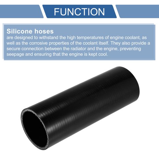 A ABSOPRO 1 Ensemble Tuyau En Silicone Noir De Voiture De 54Mm/2.13" À 63Mm/2.48" Longueur 127Mm/5" Avec Colliers Tuyau De Bossage Tuyau De Liquide De Refroidisement Universel