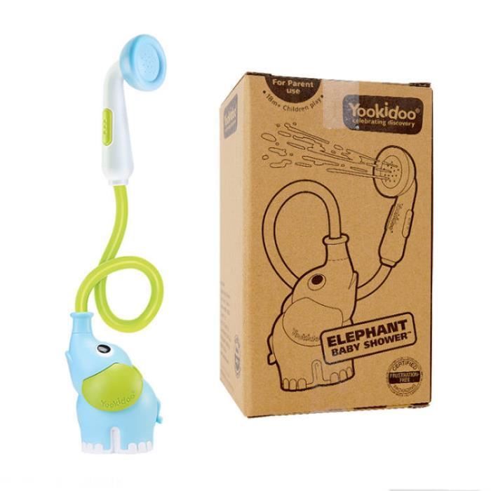 Yookidoo Pompe de douche pour bébé et nouveau-né – Pompe à eau en forme d' éléphant avec douchette en forme de tronc – 2 boutons de contrôle du débit  d'eau pour plus de plaisir dans la baignoire (bleu) : : Bébé et  Puériculture