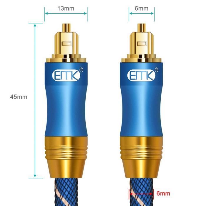 Cable Optique Câble Optique Audio Numérique Toslink Câble Fibre Optique Spdif Pour Home Cinéma