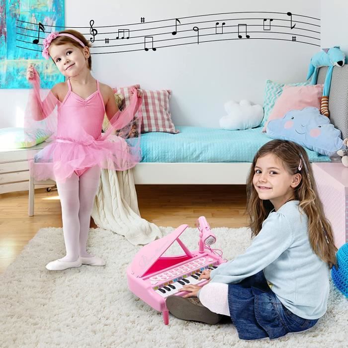 Jouet piano pour bébés filles tout-petits rose piano clavier jouet 1 2 3  ans filles K 313107223204