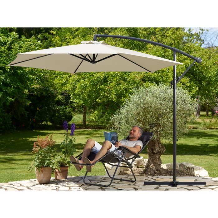 Demi-Parasol Balcon 270cm Anthracite - Protection UV50+ Avec Manivelle