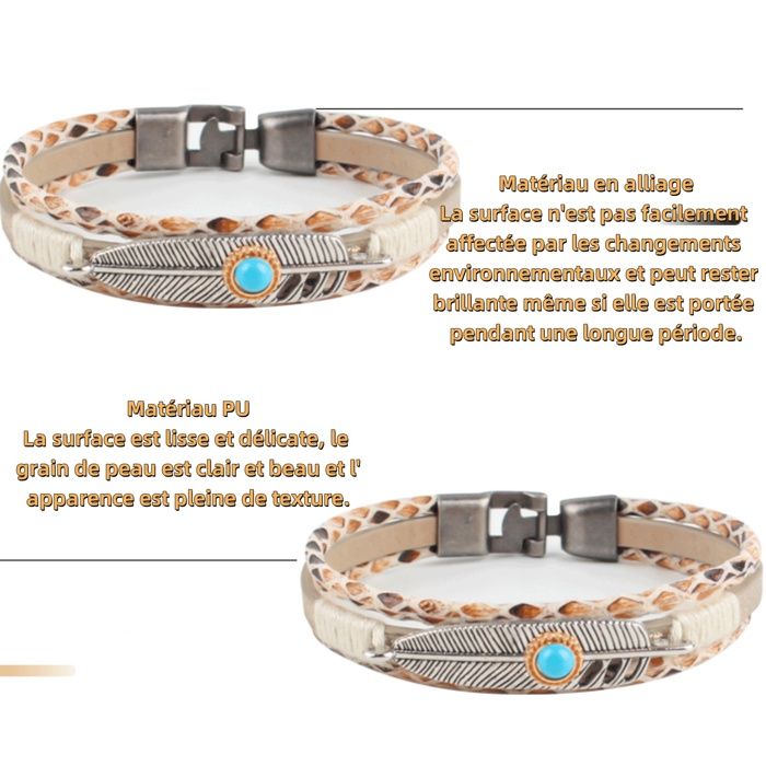 Bracelet Femme En Pierres Naturelles Avec Pendentif Cœur - 2 Pièces - Bijou Élégance Vintage Fantaisie - 10