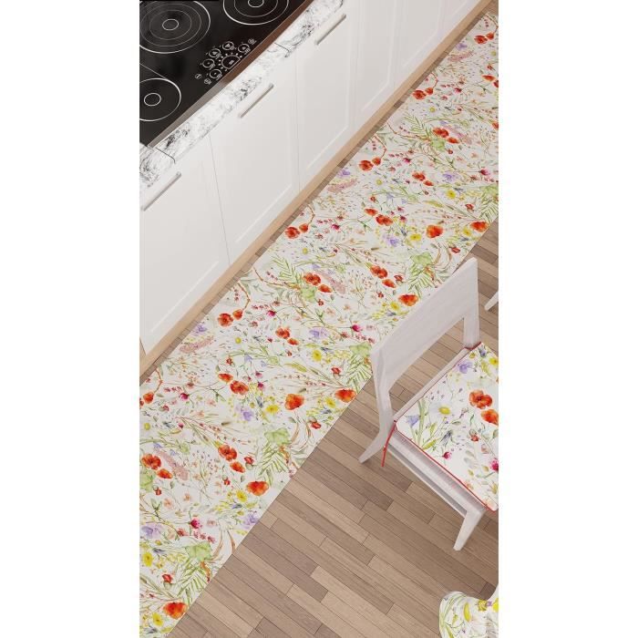 Tapis Cuisine Devant Evier, Tapis Cuisine Long Tapis De Passage Antidérapant Tapis De Couloir Tapis De Cuisine Lavable Cuillères 60x300 Cm