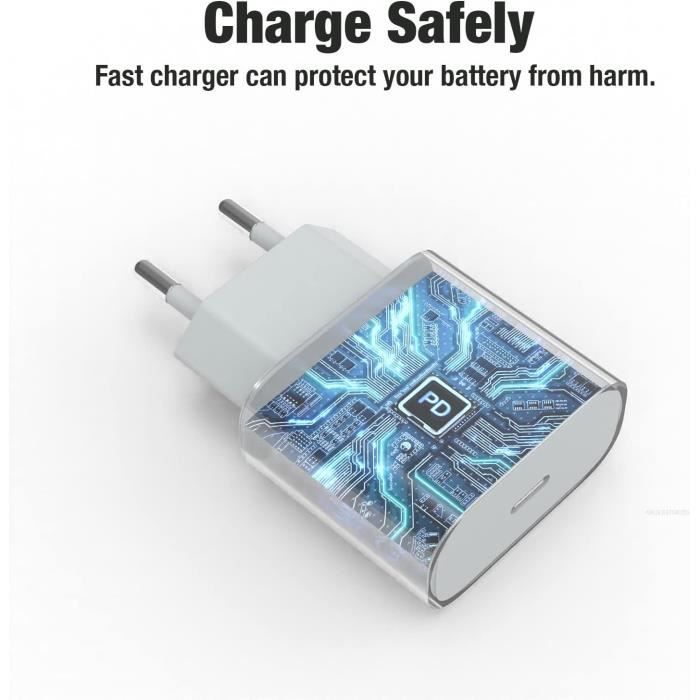 Chargeur Rapide 20W + Cable USB-C Lightning pour Iphone 14-14 Plus-14  Pro-14 Pro Max-13 mini-13-13 Pro- 13 Pro max - Yuan Yuan