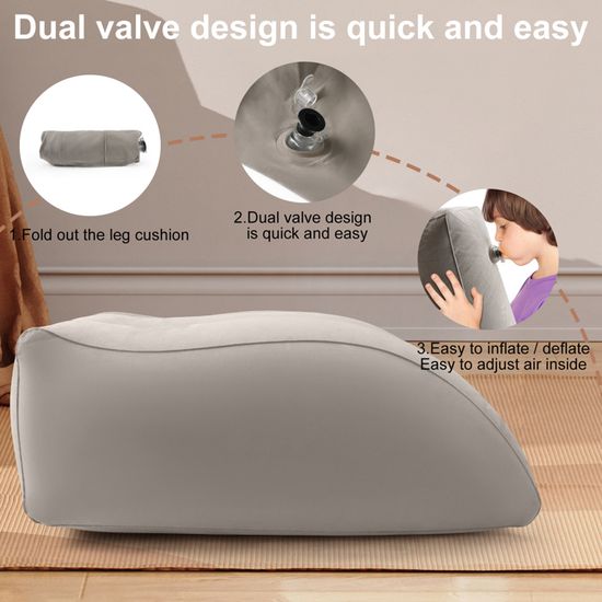 Coussin Triangulaire Gonflable Pour Lit - Portable, Doux, PVC Respirant, 50x38 Cm, Voyage, Maison - 4