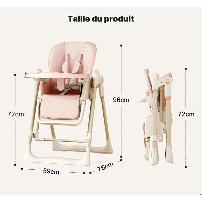 Chaise Haute Réglable en Hauteur Chaise Bébé Portable Trois en Un Siège Chaise Haute Réglable en Hauteur Chaise Bébé Portable Trois en Un Siège