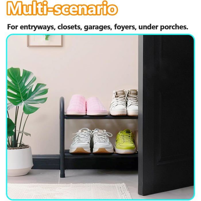 Étagère À Chaussures Extensible - Meuble À Chaussures En Métal Chromé - Range Chaussures