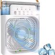 Climatiseur Mobile Portable, Refroidisseur d'air 4 en 1, Mini Climatiseur Portable 600ML, 3 Modes de Brume, 7 Veilleuse, 2-8H Timer