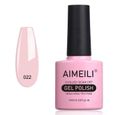 AIMEILI Soak Off UV LED Vernis à Ongles Gel Semi-Permanent Pink Gel Polish - Clear Rose Nude (022) 10ml-0