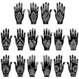 16 Feuilles Pochoirs pour tatouages au henné,Kit de Pochoir de Tatouage au Henné Ensemble,Pochoirs de Tatouage d'art Corporel-0