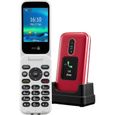 Doro 6880 - Téléphone portable senior à clapet rouge 4G-0