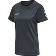T-shirt femme Hummel Hmlgo - noir - Multisport - Coton doux - Chevrons sur les manches - Subtil logo imprimé-0