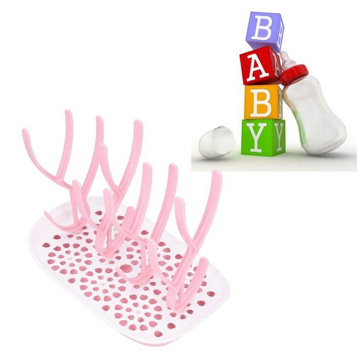 Séchoir à Biberons Avec Couvercle - Grand Rangement - Blanc/gris - Pour Cuisine, Chambre Bébé - Gain De Place