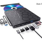 TALZOV Lecteur CD/DVD externe pour ordinateur portable, 8 en 1 USB 3.0 ultra-mince portable, graveur de CD, Windows 11/10/8/7 Linux