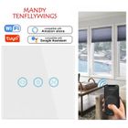 MANDY TENFLLYWINGS WiFi Interrupteur Volet Roulant Connecté, Interrupteur Intelligent Mural de Rideau,Tactile Contrôlé l'APP à Distance,Timer--White