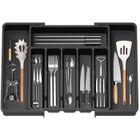 Plateau Ustensiles Extensible Pour Tiroir - Organisateur Couverts Cuisine Noir