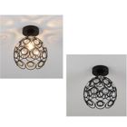 WOTTES UNI Lot de 2 Plafonnier en Cristal Contemporain E27 200mm Suspension Luminaire pour Salon Chambre Couloir