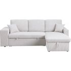 HABITAT ET JARDIN Canapé d'angle en velours côtelé convertible/réversible "Axel" - 3 places - Beige