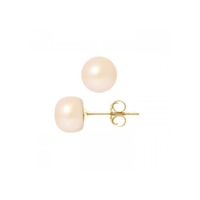 Boucles d'Oreilles Femme Puces Perles de Culture d'eau douce Roses et or jaune 750-1000 -   - Blue Pearls 8222