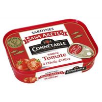 CONNETABLE - Sardines Sans Aretes Sauce Tomate À Lhuile Dolive Vièrge Extra 140G - Lot De 4