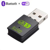 Adaptateur USB WiFi Bluetooth,600 Mbps  double bande 2,4/5 GHz récepteur externe réseau sans fil,mini dongle WiFi pour PC