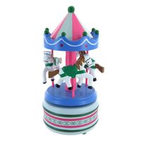 Boîte à musique - Carrousel miniature en bois avec chevaux tournants - Rigoletto (Giuseppe Verdi)
