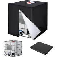  Bâche de protection pour réservoir d'eau IBC 1000 L - Film anti-UV étanche - Avec fermeture éclair -420D. 