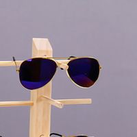 SALUTUYA Support de lunettes de en bois Présentoir de lunettes en bois, épais et loisirs valisette 6 paires de double rangée