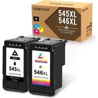 Cartouche d'encre compatible STAROVER pour Canon PIXMA - Pack de 2 - Noir, Cyan, Magenta, Jaune