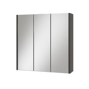 GArcan Armoire de Toilette Miroir avec Éclairage LED, 60×13×75cm Meuble Miroir Portes de Salle de Bain avec Miroir, Anti-buée, 3 Niveaux Étagères à Hauteur, 3 Couleurs Dimmable (Color : A