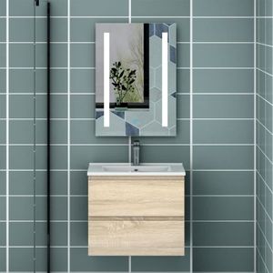 MEUBLE VASQUE - PLAN Meuble de salle de bain - Bois - Vasque 60cm - Mir