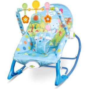 TRANSAT Transat bébé électrique vibrant et musical avec 3 jouets pour 0 à 3 ans bébé, Bleu