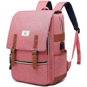 SAC À DOS INFORMATIQUE Sac à Dos Ordinateur Portable Imperméable avec Pris USB pour Bureau Scolaire Affaire Voyage Unisexe Rose