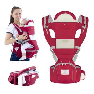 PORTE BÉBÉ Porte Bébé Multifonctionnel Ergonomique Physiologique Avec Siège à Hanche Multi-poches Pour bébé de 0 à 36 Mois - Rouge
