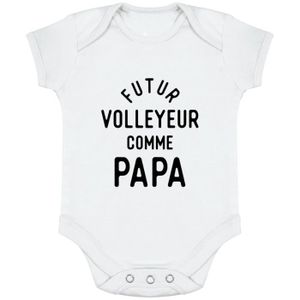 BODY body bébé | Cadeau imprimé en France | 100% coton | Futur volleyeur comme papa