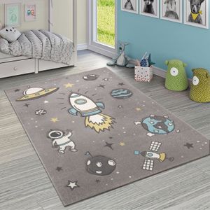 Dimension:/Ø 120 cm Rond Tapis Chambre Enfant Adorable Montgolfi/ère Nuages Joyeux Animaux Pastel en Cr/ème