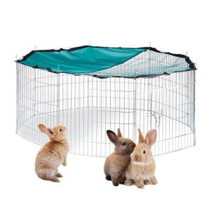 CAGE Relaxdays   XL Enclos avec Couvercle en Filet pour Lapins et rongeurs Galvanisé Ø 145 cm - 10025122