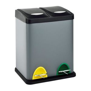 ARREGUI Ecoclas CR201-E Meuble poubelle de recyclage en acier, poubelle de  tri sélectif, 2 seaux, 2 x 17 L (34 L), blanc