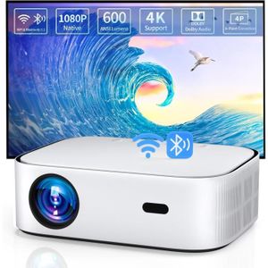 Vidéoprojecteur Projecteur Wifi Bluetooth, Retroprojecteur, Videoprojecteur 600 Ansi Lumen, Native 1080P Full Hd, Projecteur 4K With 4D-4P Ke[J421]